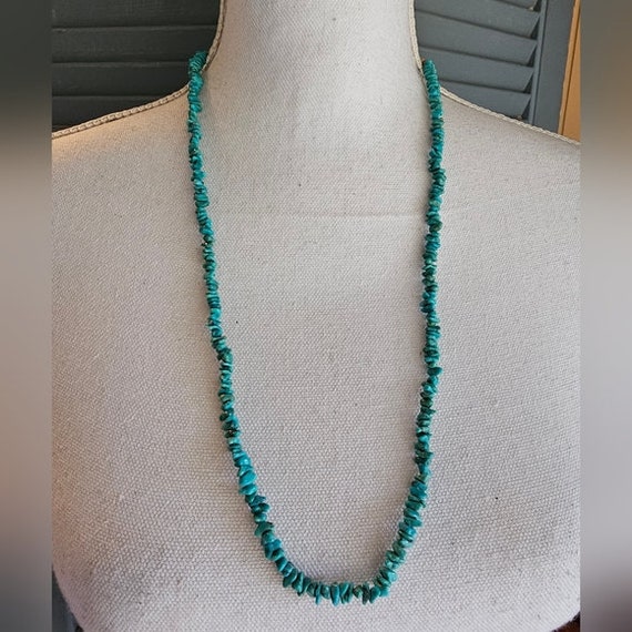 Genuine Turquoise Necklace Single Strand Southwes… - image 2