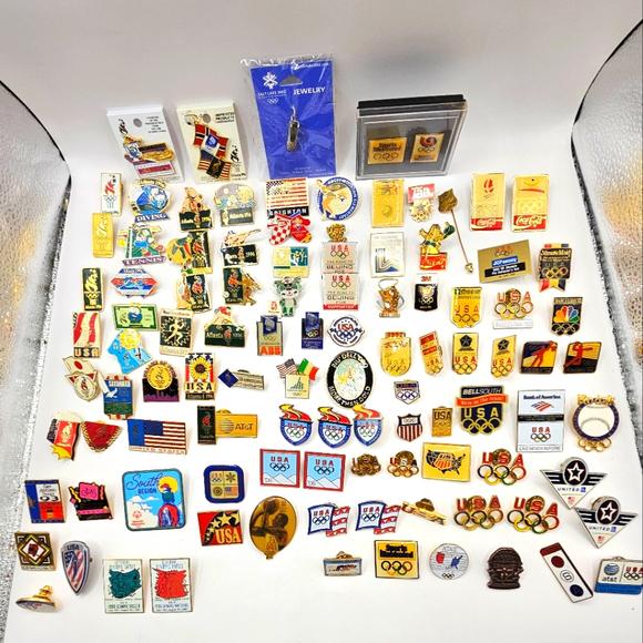 Lot of 161 Olympics Lapel Pins Atlanta Beijing Seoul Rio Barcelona