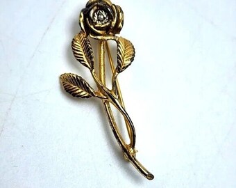 Avon Aniversario Diamante Rosa Solapa Pin Diamante Acento Sterling Estampado Broche Pinback Traje Joyería de Moda Coleccionable
