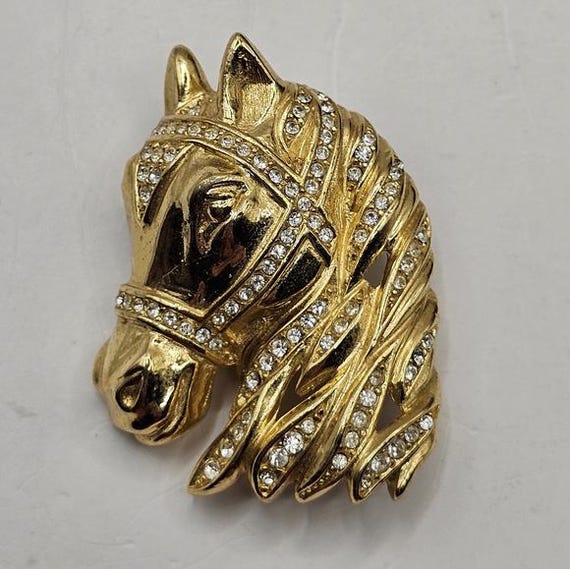 RARE 60's/70's Designer Signed Chr.dior Rhinestone Horse