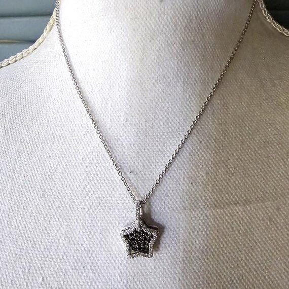STAR JEWELRY　925 K14 CZ Clear CZ Triple Star Pendant Necklace in Sterling Silver