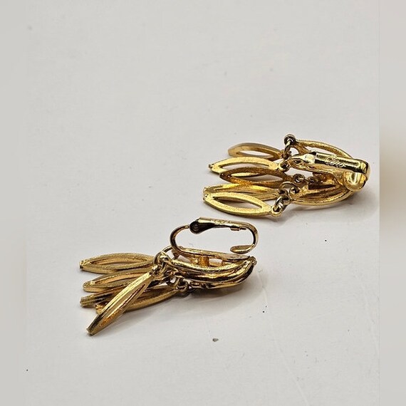 Designer 60's Coro Signed Earrings Clip-On Gold T… - image 7
