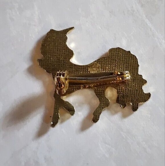 80's White Unicorn Lapel Pin Retro Fantasy Gold T… - image 2