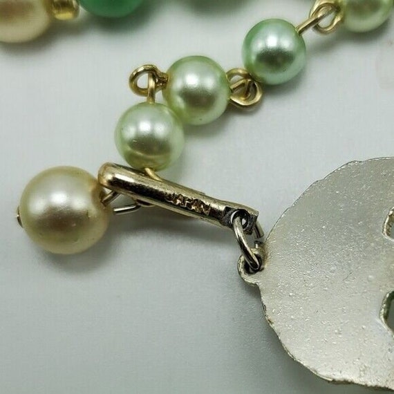 60's Japan Signed Necklace Triple Strand Necklace… - image 5