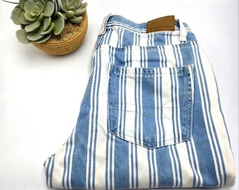 Frühling 2019 American Eagle Striped Mom Jeans Jeans Skinny AEO Sz 00 American Eagle Outfitters Nachlass Kleidung