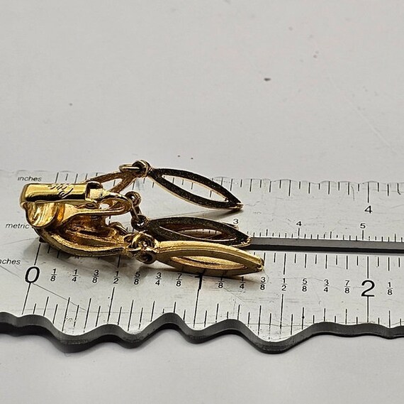 Designer 60's Coro Signed Earrings Clip-On Gold T… - image 8