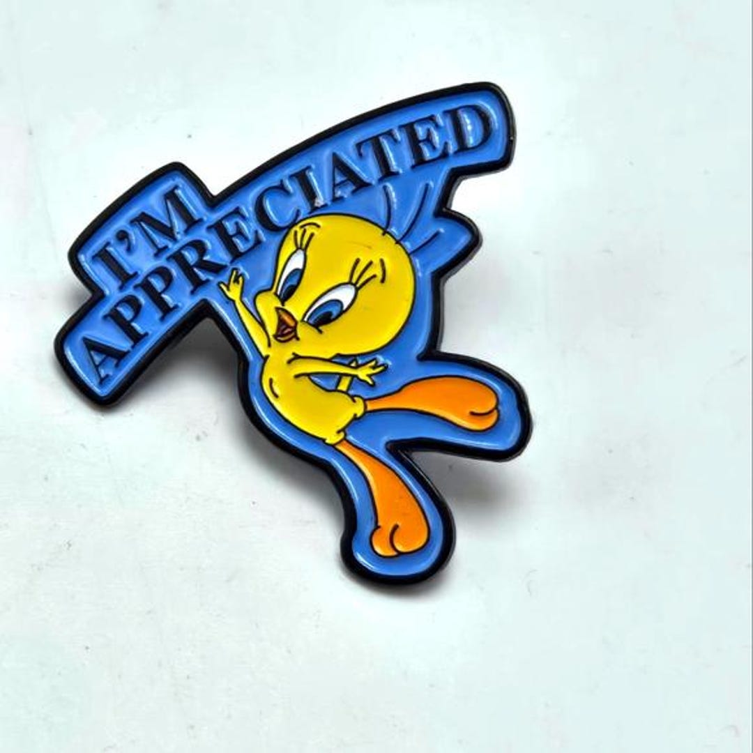 90's Tweety Bird I'm Appreciated Lapel Pin Looney Tunes Warner