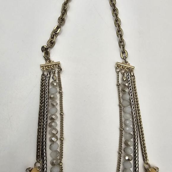 Collier Ann Taylor Loft 32 Perles Marron Facettées Et Ton Or - Occasion