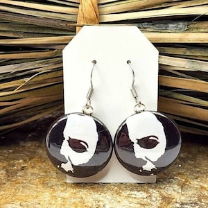 Michael Myers Earrings John Carpenter&#39;s Halloween Slasher Films Souvenir Dangle Drop Light Weight Fashion Costume Jewelry Handmade