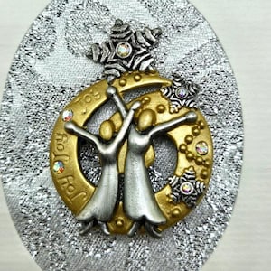 NWT 2007 Patricia Darling Dash Christmas Joy Broche de copo de nieve Tarjeta de regalo inspiradora Pin de solapa Pinback Joyería de moda de disfraz Coleccionable