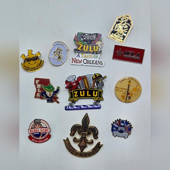 Lot of 13 New Orleans Souvenir Lapel Pins Zulu Taste of New