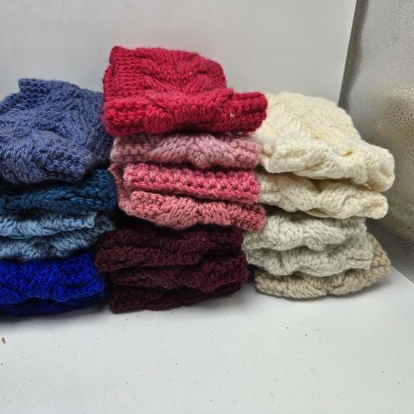 NWOT Lot of 54 Knit Crochet Headbands Multicolor Headwrap Earwarmer Statement OOAK Freeform crochet Headband/Earwarmer/Cowl in muted  main image 4