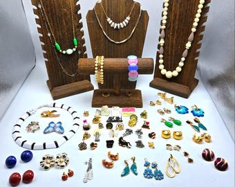 Signed Lot of 58 Avon Rhinestone Pearl Jewelry Earrings Pins Bracelets Necklaces Rings Costume Fashion Jewelry Collectible Vintage Estate