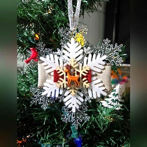 NWT Deer Ornament Cardinal Woodland Hunting Rustic Country Christmas Holiday Decor OOAK Handmade
