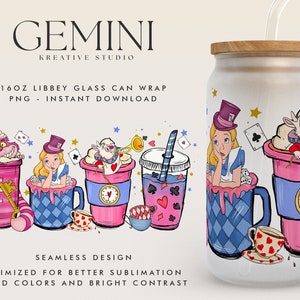 Princess Coffee Cup 16 Oz Libbey Glass Can Wrap Png Sublimation Digital Instant Download, Cartoon Libbey Png, Glass Cup, Coffee Cup