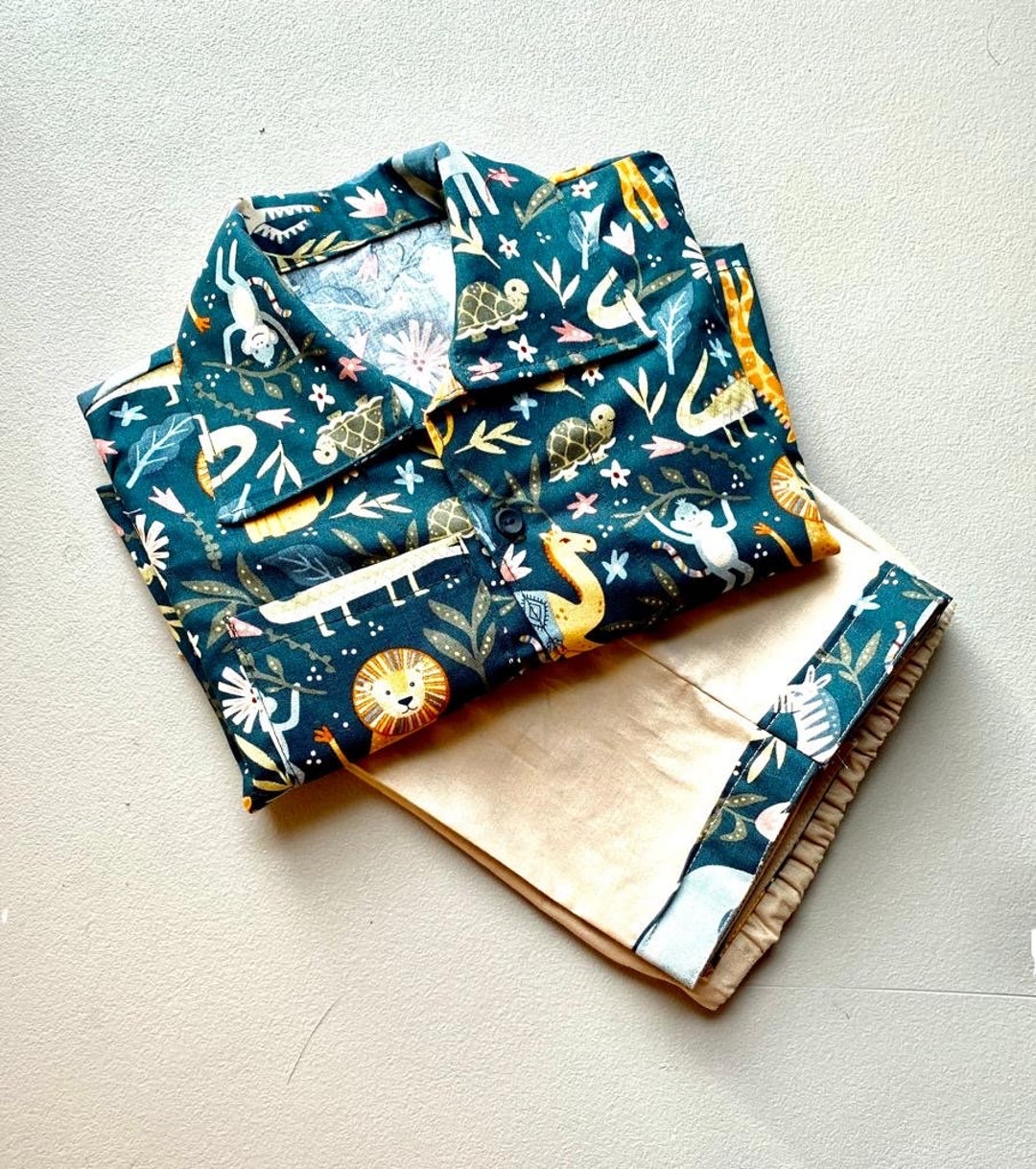 Safari Baby Boy Outfit Long Sleeve Button up Shirt and Long Etsy