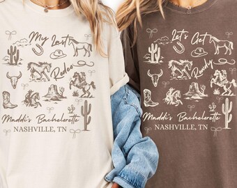 Custom Last Rodeo Bachelorette Party Shirts for Bridal Party, Nash Bash Shirts, Country Bachelorette Shirt, Nashville Bachelorette Shirt