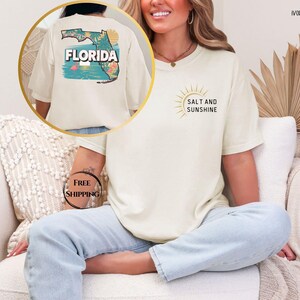 Salt and Sunshine Shirt, Florida Tshirt, Shirt for Florida Lover, Florida Travel Shirt, Florida Trip Shirt, Vintage Florida Shirt