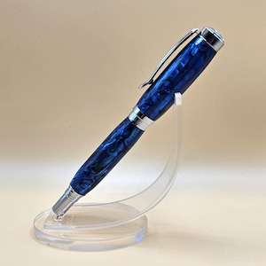 Jr. Citizen Rollerball Pen, Chrome shown in Blue Paua Abalone Shell