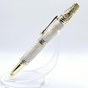 Victorian Golden Twist Pen made with Faux Abalone