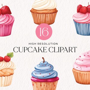 Cupcakes Clipart | Cupcakes Scrapbooking Clipart | Autocollants de petits gâteaux | Papier cartonné pour petits gâteaux