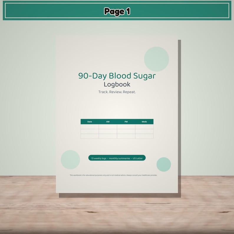 90-day Blood Sugar Logbook Printable | Diabetes Weekly Tracker ...