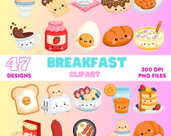 Kawaii Breakfast Clipart Food Breakfast Clipart PNG Food Clipart Breakfast Graphics Kawaii Design Download Kawaii Breakfast PNG Pancakes