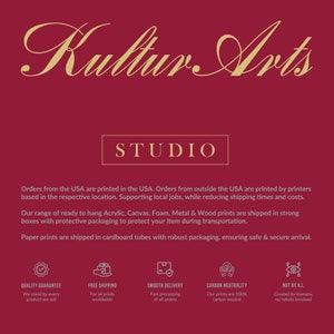 a red background with gold lettering and a red background
