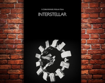 Interstellar 2014 – Minimalist Print, Christopher Nolan, Classic Sci-fi Movie, Canvas, Metal, Wood, Fine Art Wall Print, Ready to Hang