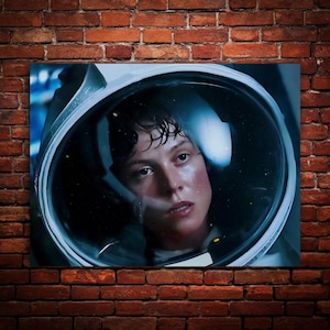 Alien 1979 - Lucky Star, Ripley, Ridley Scott, Classic Sci-Fi Horror Movie, Painted, Canvas, Metal, Wood, Fine Art Wall Print, Ready to Hang