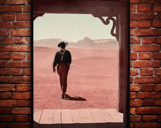 The Searchers (1956) - Ethan Edwards, John Wayne, Classic Western Movie, Painted Canvas, Metal, Wood, Fine Art Wall Print, Ready to Hang