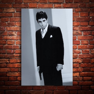 Scarface 1983 – Tony Montana - Textless, Classic Gangster Movie, Premium, Canvas, Metal, Wood, Fine Art Print, Ready to Hang