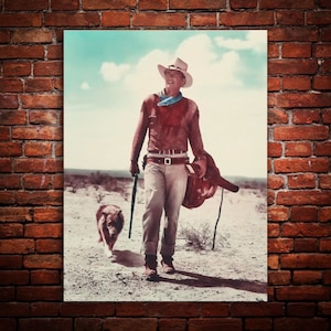 Hondo (1953), John Wayne, Classic Western Movie, Iconic Film, Painted, Premium Canvas, Metal, Wood, Fine Art Wall Print, Ready to Hang