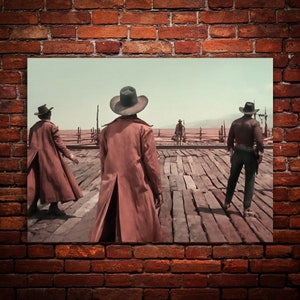 Once Upon a Time in the West 1968 - Two Horses Too Many, Charles Bronson, Painted, Canvas, Metal, Wood, Fine Art Wall Print, Ready to Hang