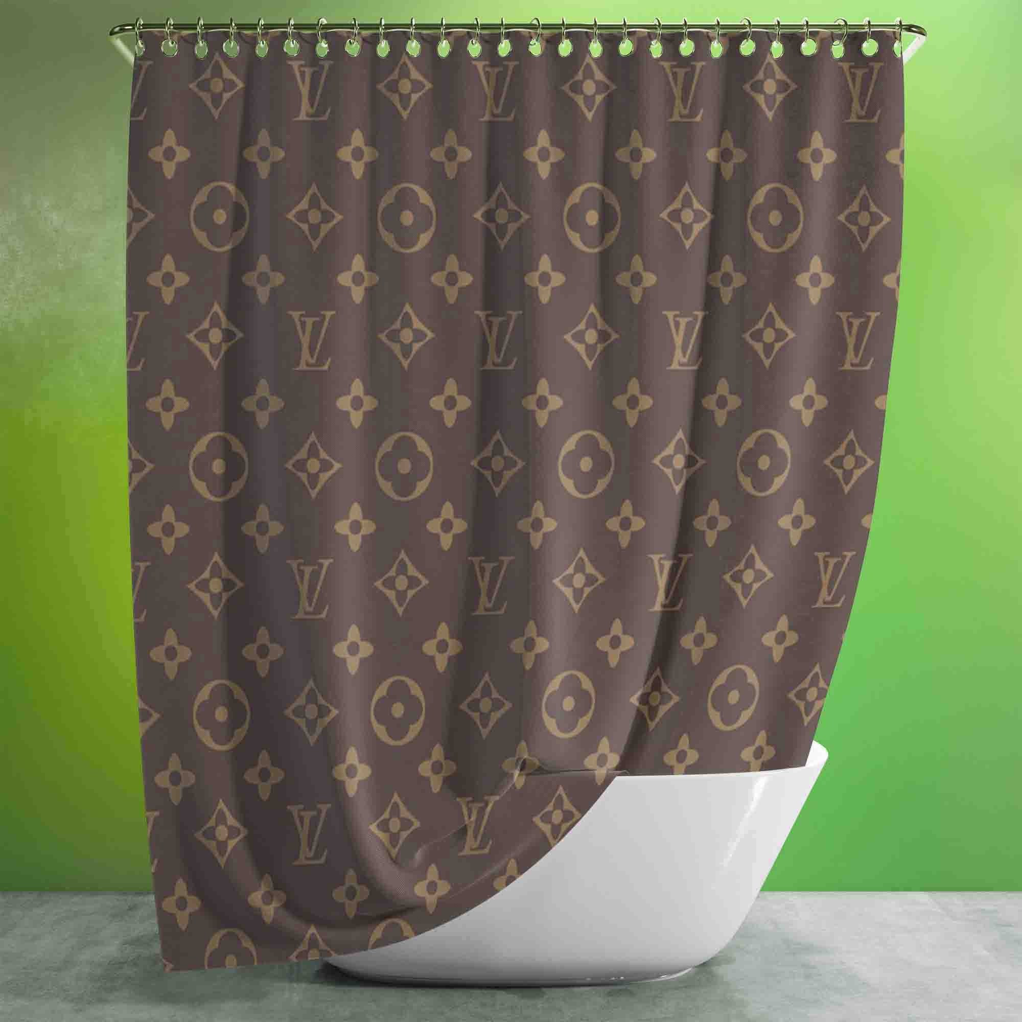 Louis Vuitton Luxury Bathroom Set Shower Curtain Style 41