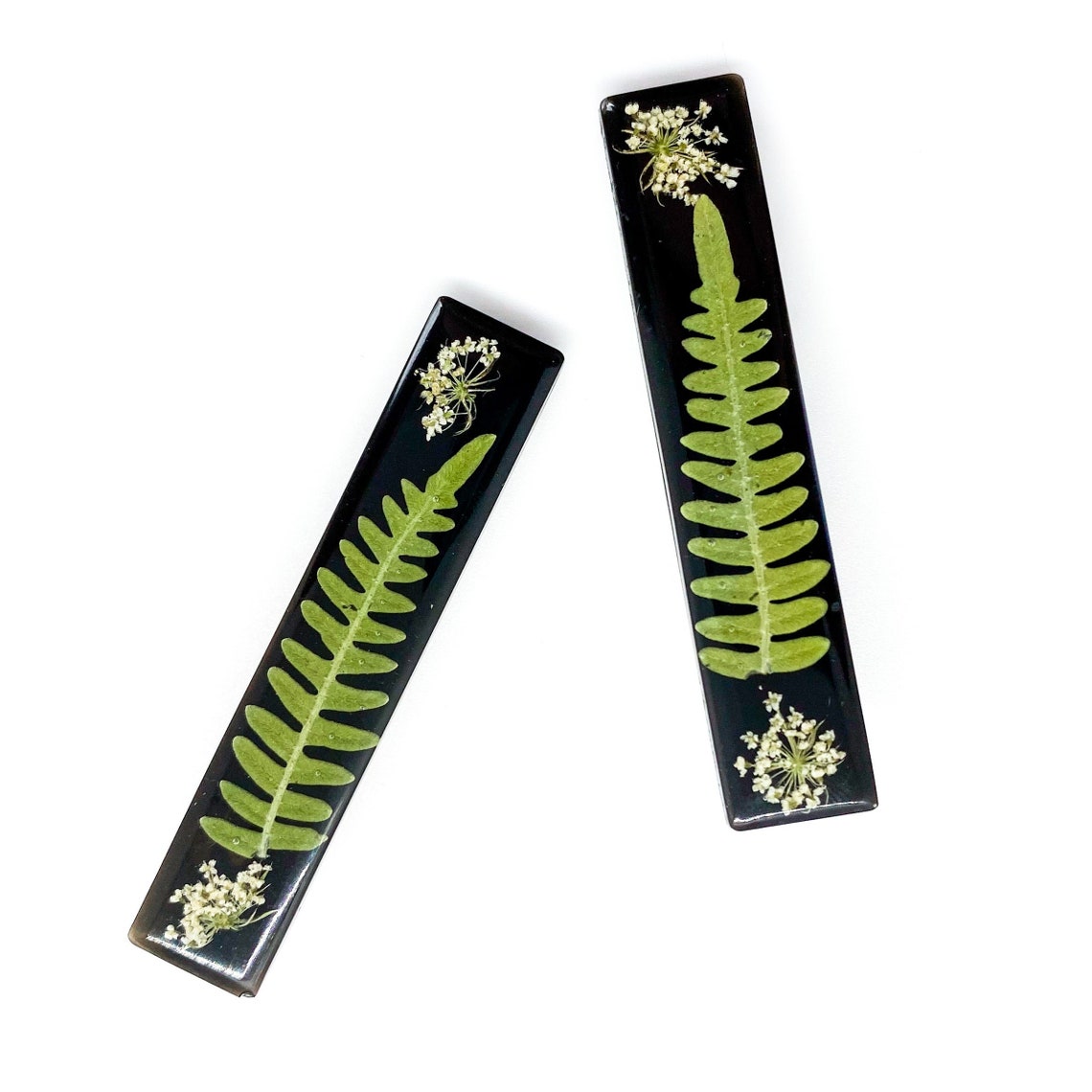 Floral Hair Clip, Metal Hair Clip, Alligator Hair Clip, Fern and Queen