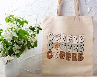 Retro Coffee tote bags, gifts for her, cute purse ideas, coffee lovers, purses, handbags, gift ideas, farmers market, gifts for women