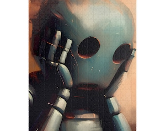 Overweldigde robotpuzzel (110, 252, 500, 1014 stukjes)