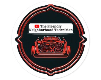 De vriendelijke buurttechnicus ronde stickers, binnen\buiten