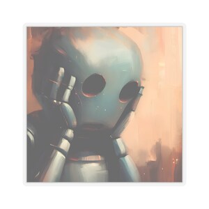 Overwhelmed Robot Kiss-Cut Stickers