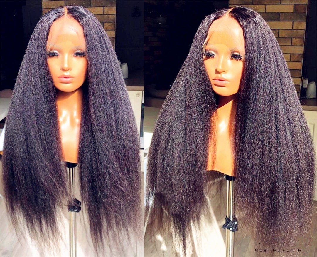 Full Lace Kinky Straight Hair Wigs Full Lace Wigs Human Hair Etsy