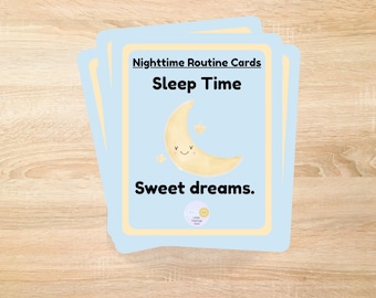 Nighttime Routine Cards – Set of 10 | Bedtime Routine | Calm Evenings for Kids