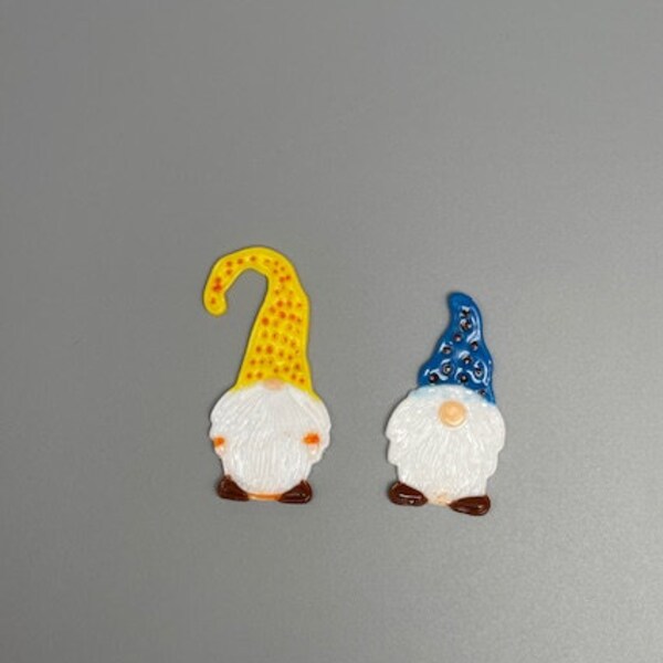 Adorable fused glass knomes, set of 2, coe 90