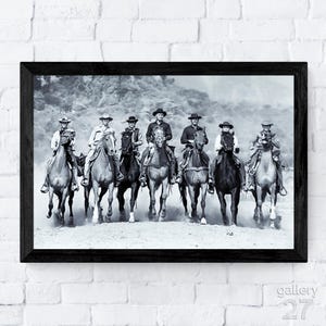 The Magnificent Seven 1960, Classic Western Movie, Film Scene, Portrait, Canvas, Metal, Framed, Ready to Hang, Premium Fine Art Print