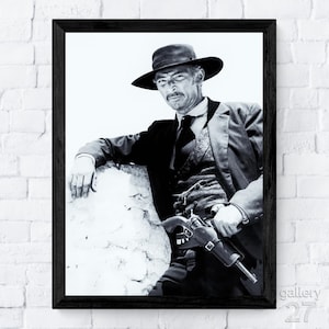 Lee Van Cleef, filmlegende, iconische acteur, voor een paar dollar meer 1965, premium fine-artprints, canvas, metaal of ingelijst, klaar om op te hangen