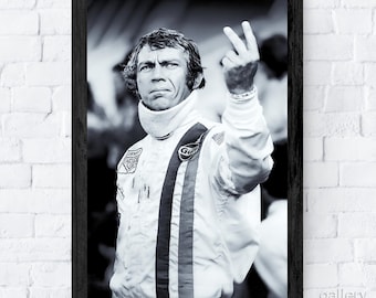 Steve McQueen, Le Mans 1971, Movie Legend, Iconic Actor, Premium Fine Art Prints, Canvas, Metal, or Framed, Ready to Hang