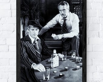 The Sting 1973, Movie Legend, Classic Film, Paul Newman, Robert Redford, Premium Fine Art Prints, Canvas, Metal, or Framed, Ready to Hang