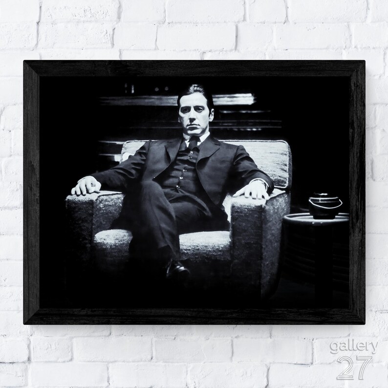 The Godfather 1972, Michael Corleone, Al Pacino, Movie Legend, Premium Fine Art Prints, Canvas, Metal, or Framed, Ready to Hang image 1
