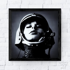 60s Astronaut, Atomic Space Age, Mid Century, Fashion, Glamour, Portrait, Canvas, Metal, Framed, Ready to Hang, Premium Fine Art Print