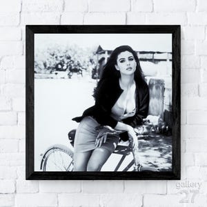 Monica Bellucci, Iconic Italian Actress, Classic Beauty, Portrait, Canvas, Metal, Framed, Ready to Hang, Premium Quality Fine Art Print
